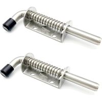 Loquet À Ressort - Acier Inoxydable 304 - 10 x 128 mm - Pour Porte De Garage Jardin Placard - 2 Pièces