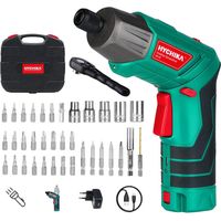 Electric Screwdriver, 6N·m Max Torque HYCHIKA Cordless Screwdriver 2000mAh 3.6V with 36 Accessories, LED Light and Rear Flashlight, Ratchet Wrench
