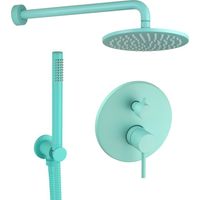 Kit doccia con miscelatore meccanico a 2 vie modello tondo in colore azzurro acqua Pollini Jessy Color G477355255A6 Azzurro Acqua