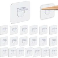 JSSEVN-20 selbstklebende Regalwinkel, transparent, 7 x 7 cm, bohrfreie Klebebefestigung für Regale, Schränke und Kleiderschränke, Tragkraft: 10 kg