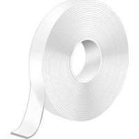 5M Scotch Double Face Extra Fort, 5M x 2CM x 2MM Scotch Transparent Double Face Lavable, Réutilisable Ruban Adhésif Double Face Accroche Tableau Sans Percer pour Cadre Photo Tapis