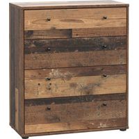 Commode TEMPRA 4 Tiroirs - Décor vieux bois L 73,7 × P 34,8 × H 85,5 cm