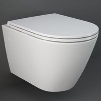 RAK Resort Wall Hung Toilet Rimless D Shaped Pan with Soft Close Seat