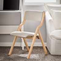 Sobuy – Chaise pliante en bois avec assise rembourrée – Structure en bouleau – Housse amovible gris – Dimensions 41x79x59cm – FST40HG