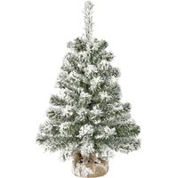 Everlands Mini Weihnachtsbaum im Jutesack 60 cm grün weiß Baum
