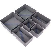 Organisateur de tiroir à vêtements, lot de 12 pièces, organisateur de tiroir de penderie, rangement et séparateur de placard, convient pour les vêtements, les sous-vêtements, les chaussettes (gris).