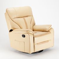 Fauteuil relax inclinable à bascule et pivotant en similicuir Sissi - Beige