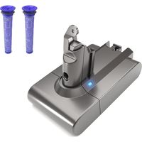 Stanew – Batterie lithium-ion 4000mAh 21.6V pour aspirateurs Dyson V6 DC62 DC58 DC59 DC61 DC74 – Avec 2 filtres de remplacement