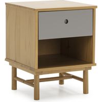 Mesita de Noche Magnus 1 cajón, Madera Maciza, 40 cm (Ancho) 40 cm (Profundo) 52 cm (Altura)