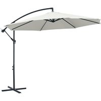 Sonnenschirm mit Kurbel Wetterbeständig 3 m x 3 m x 2,5 m Stahl Polyester