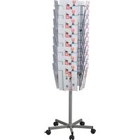 Expositor de folletos D.510mm H1475mm plata 32 compartimentos DIN A4