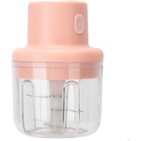 Hachoir à viande électrique rose 250 ml, mini hachoir de cuisine, chargeur USB