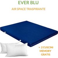 EVERGREENWEB - Materasso Matrimoniale 180x195 EVER in Waterfoam ORTOPEDICO alto 15cm con Coppia Cuscini in Memory Foam GRATIS Rivestimento in AIR SPACE tessuto Antiacaro per tutti Letti o Reti OFFERTA