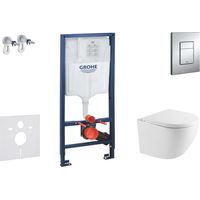 Grohe Rapid SL - Set de bâti-support, cuvette Oudee et abattant softclose, plaque de déclenchement Skate Cosmopolitan, chrome SANI11BA1107