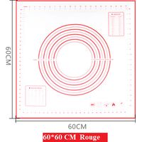 MINKUROW Alfombrilla Para Hornear De Silicona Antiadherente Con Medidas 1 Pcs Para 60 x 60 Cm (Rojo)