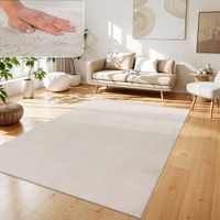 Paco Home Tapis Salon En Fausse Fourrure Pelucheux Hautes Mèches Doux Plusieurs Couleurs 160x230 cm, Crème