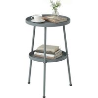 Beistelltisch Ø36 cm. Balkontisch aus Metall Esstisch Outdoor. rund Terrassentisch für Garten Terrasse Balkon Dunkelgrau