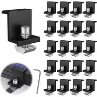 20-teiliges Solarmodul-Montageset, 30-mm-Solarmodul-Befestigungsset, für Photovoltaik-Montageschienen, mit Innensechskantschlüssel, für Dach- und Wandmontage