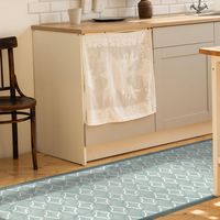 1 Tapis De Sol Vinyle Antidérapant 120x50cm Imperméable Lavable Pour Cuisine Salle De Bain