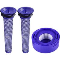 3-Pack Pre and Post Motor Replacement Filters for Dyson V8 and V7 Cordless Vacuum Cleaners, Family Pack
