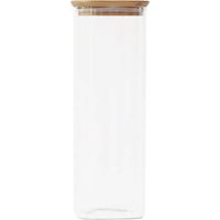 Pebbly Square 2200ml Canister With Bamboo Lid