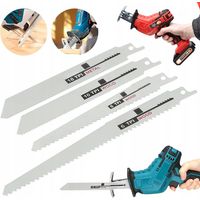 Rosfix Red Woodpecker RW21V – Set 4 Lames Scie Sabre Acier Haut Carbone 3x150mm 1x200mm 6/10/18 TPI Bois Métal