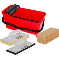 Kit écologique Rubiclean – Nettoyant professionnel pour joints – Éponge absorbante – Spatule caoutchouc – Godet à rouleaux ergonomique