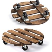 Porte Plante a Roulettes, Rouleaux Ronds pour Plantes, Supports de Pots de Fleurs à Roulettes, Rond, Pour L'intérieur et L'extérieur, Planche à Roulettes pour Plantes, Pot de Fleurs, 30 x 6,5cm