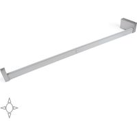 Emuca Garderobenstange mit LED-Licht Castor, mit abnehmbarer Batterie und Bewegungssensor, L1.008mm, Kunststoff und Aluminium, Grau Metallic