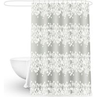 Rideau de Douche Séparateur Lumineux Grand Format - Imprimé Plage - Polyester Imperméable - Prêt à Poser
