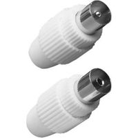 KARMA CV8192 Coppia Connettori TV 1 Maschio + 1 Femmina per Cavi Antenna