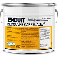 Enduit carrelage effet béton, salle de bain, cuisine, recouvre les joints, lisse et décore, sans sous-couche, prêt à l'emploi ffffff 15 Kg