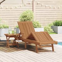 vidaXL Sun lounger 2 pcs Solid Teak Wood Brown