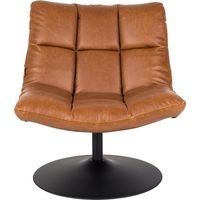 Fauteuil lounge 66x81x78 cm en PU camel- CHAIRBAR
