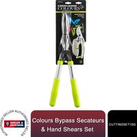 Spear & Jackson CUTTINGSET10G Colours Bypass Secateurs & Garden Hand Shears Set