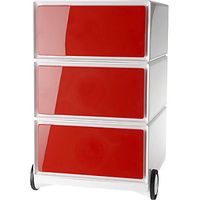 Buck rodante easyBox® 3 cajones blanco / rojo