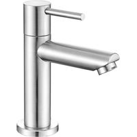 Anycee Max Grifo para lavabo cepillado, solo agua fría, mezclador monomando, grifo de agua fría