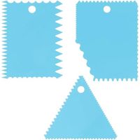 BUNTHAUS (3 pièces) Spatules en plastique, Différentes formes, Peigne carrelage, Spatule raclette plastique, Spatule enduit, Peigne à colle crénelé