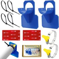 Soportes para mangueras de piscina ZOLGINAH,Para manguera de agua de piscina, piscina sobre el suelo, se adapta a 30-37 mm, paquete de 2 (azul)