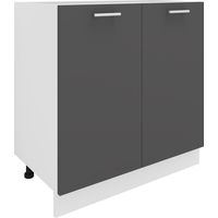 Esilo Küchenunterschrank 80 cm 2 Türen weiß, grau.