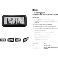 Mebus 14116 Radiocontrollato Orologio radiocontrollato 42 cm x 20 cm x 3 cm Nero Display grande