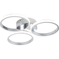 Forum Spa Chios Polished Chrome 400mm 3 Ring LED Flush Ceiling Light - SPA-36129-CHR