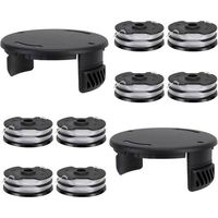 8 Bobine Fil pour Coupe Bordure Compatible avec Parkside 13600210 + 2 Couvercle Piece Detachee pour Parkside Bobine de Fil Pièces Détachées pour LIDL PRTA 20-Li C3 A1B2 PRT 550 A1 A3 PRT 300 A1