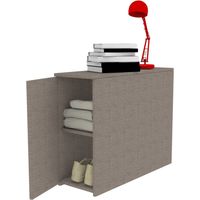 Comodino moderno retro letto - 87 cm di profondità - 16 colori - Grigio fumo