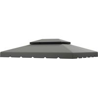 Toldo de recambio para cenador 4x3 m gris claro, doble orificios de drenaje