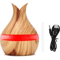 300-ml-Diffusor für ätherische Öle mit 7-farbiger LED-Beleuchtung und Luftbefeuchter – Holzoptik
