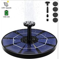 Schwimmender Solarbrunnen für den Außenbereich, 3 W Solar-Teichpumpe mit 6 Düsen für Vogelbad, Aquarium, Gartenbrunnen