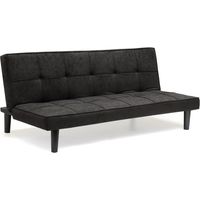 Giada 2-Sitzer Stoff Design Sofa Bett für Haus und Büro - Schwarz