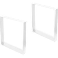 Emuca Square Rectangular White Table Legs 76 cm Height