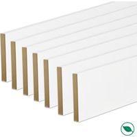 Forestea – Lot de 7 plinthes MDF bord carré revêtues blanc 2200 x 120 x 12 mm – Finition prête à l'emploi – Label PEFC 70%